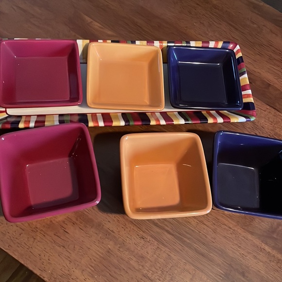The Pampered Chef Simple additions serving set tray chip dip bowls - Picture 2 of 4